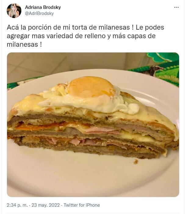 La torta de milanesas de Adriana Brodsky