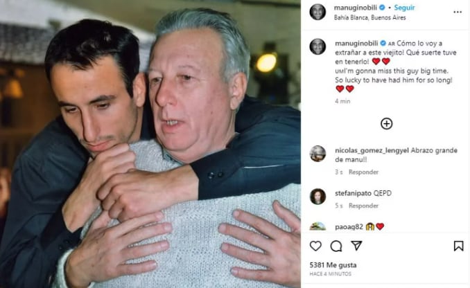 La sentida publicación de "Manu" Ginóbili despidiendo a su padre.