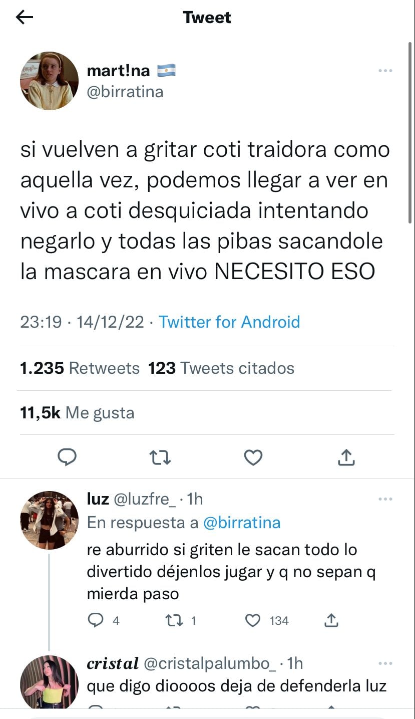 En redes debatieron la nominación espontánea de Coti en Gran Hermano.