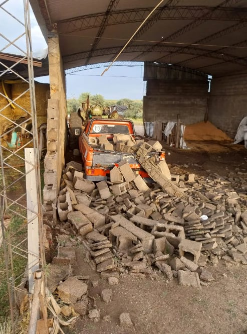 Destrozos en San Francisco del Chañar, en Córdoba, tras el temporal.