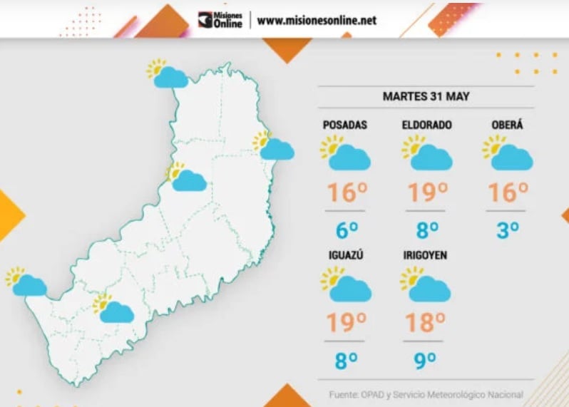 Ola polar con marcado descenso de temperatura en Misiones.