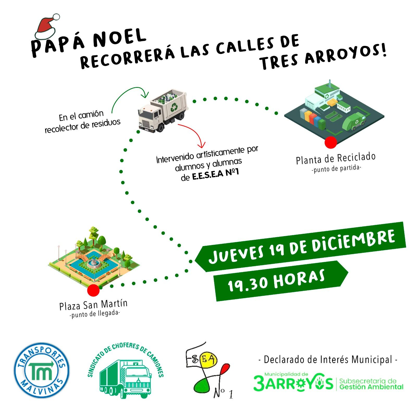 Tres Arroyos: Papá Noel recorrerá la ciudad