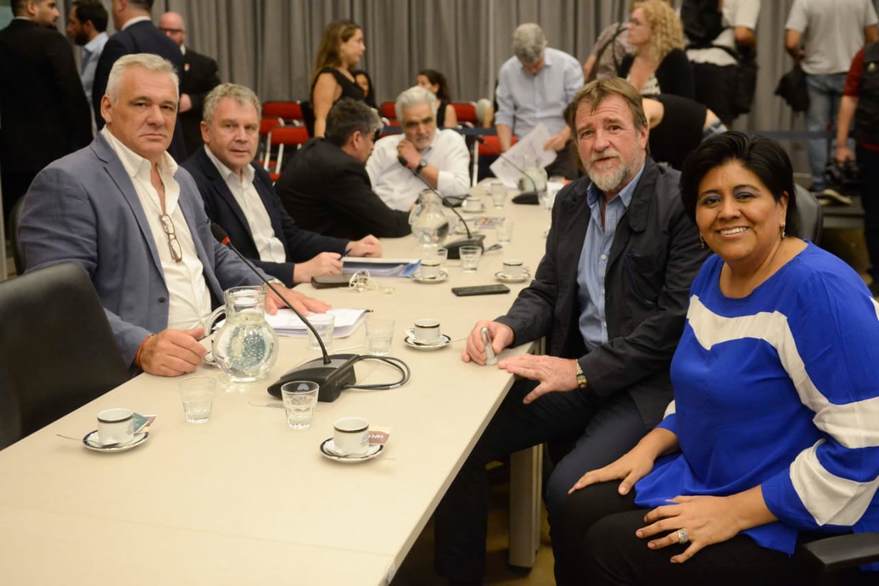 Los diputados nacionales Fernando Carbajal, Pedro Galimberti, Jorge Rizzotti y Natalia Sarapura, en el plenario que concluyó en la madrugada de este miércoles.