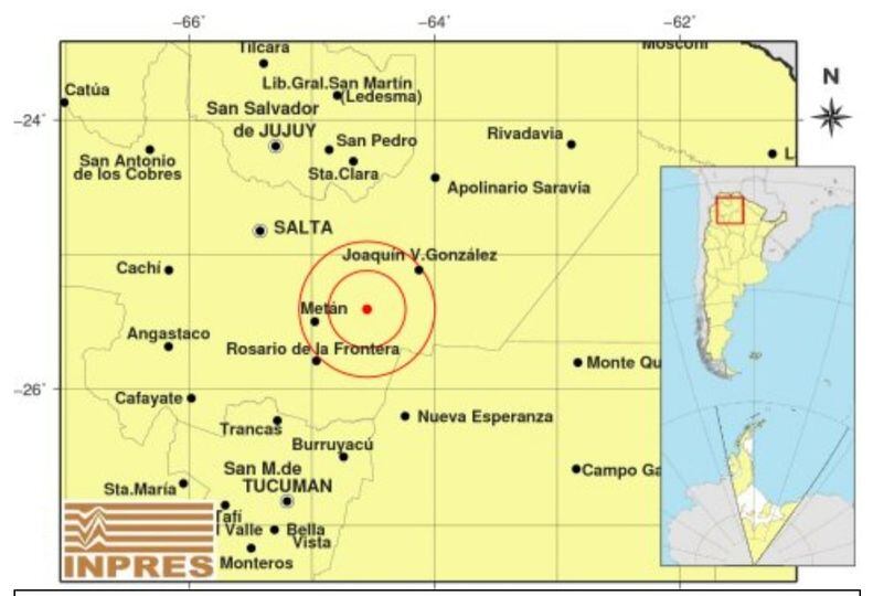 Sismo en Metán