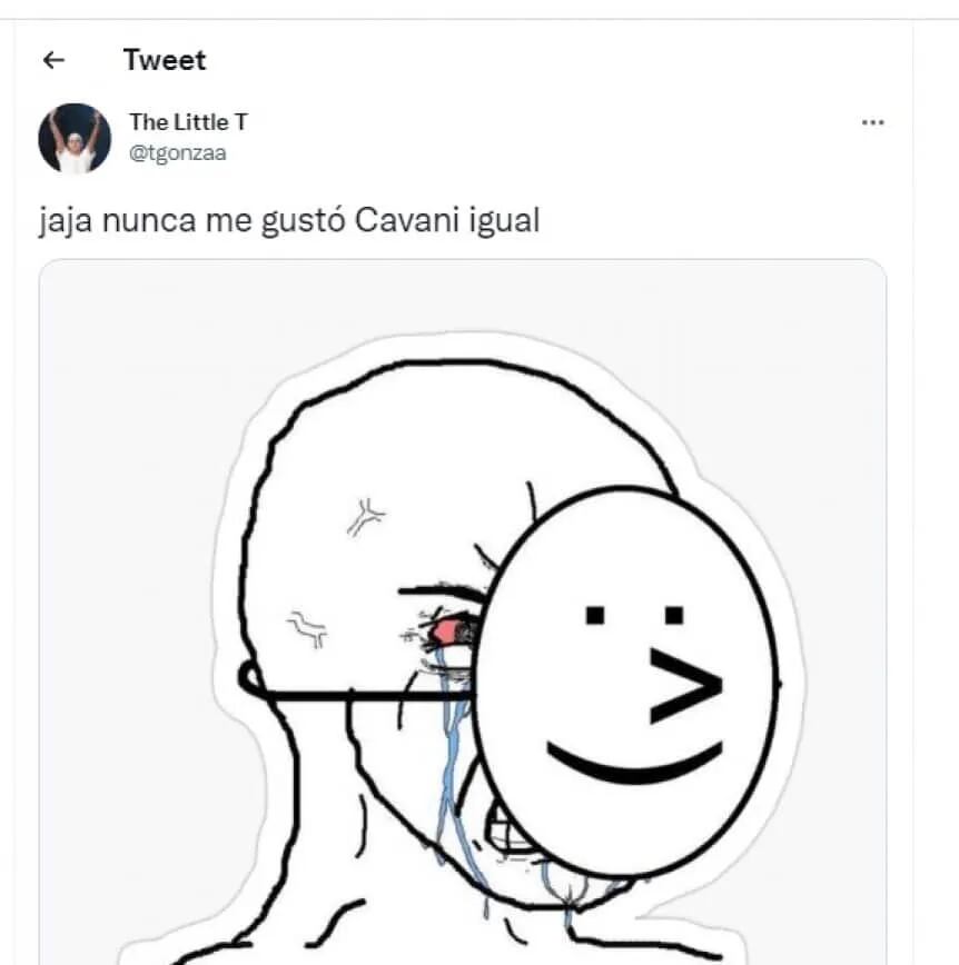 Los memes en redes sociales sobre el NO de Cavani a Boca. (Captura de imagen)