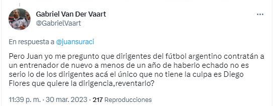 Críticas en Twitter tras la derrota del Tomba en La Paternal