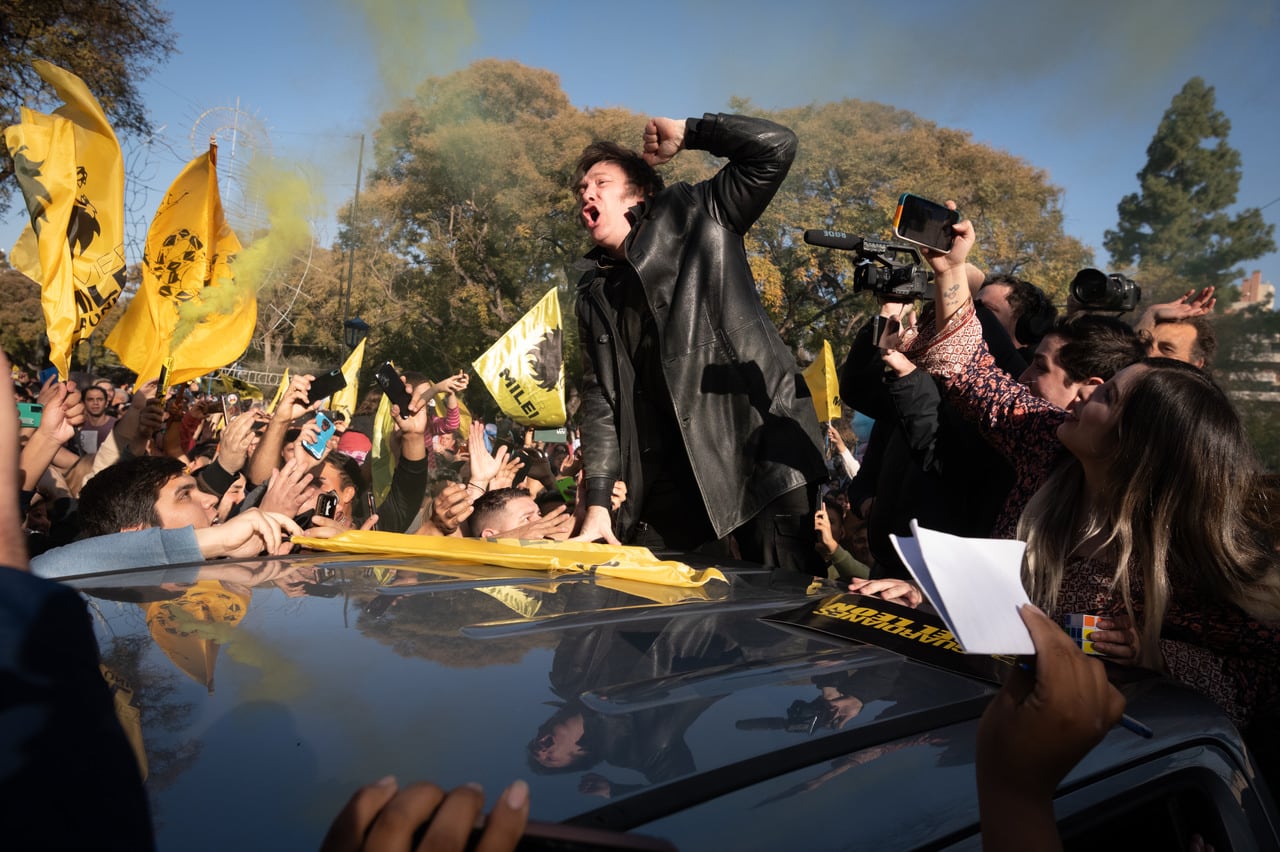 Javier Milei en Mendoza. Foto: Ignacio Blanco / Los Andes 