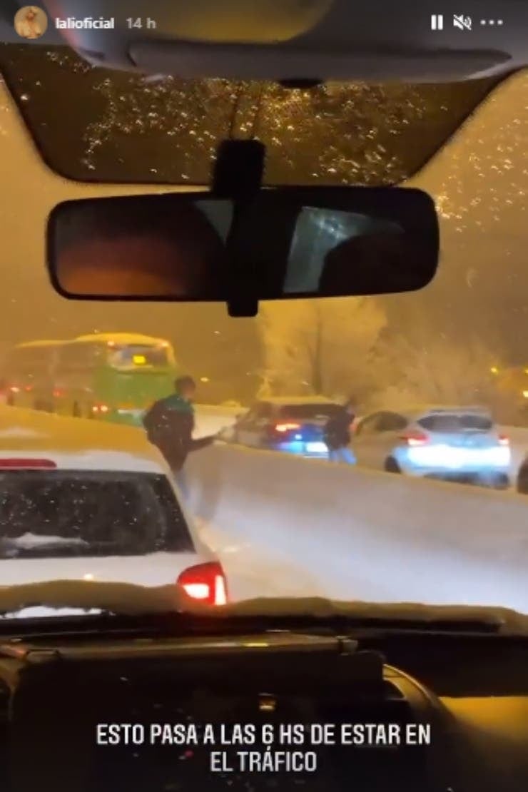 Lali Espósito en España durante el temporal.