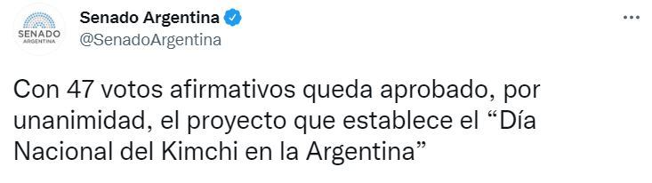 El Senado aprobó el “Día Nacional del Kimchi en la Argentina”