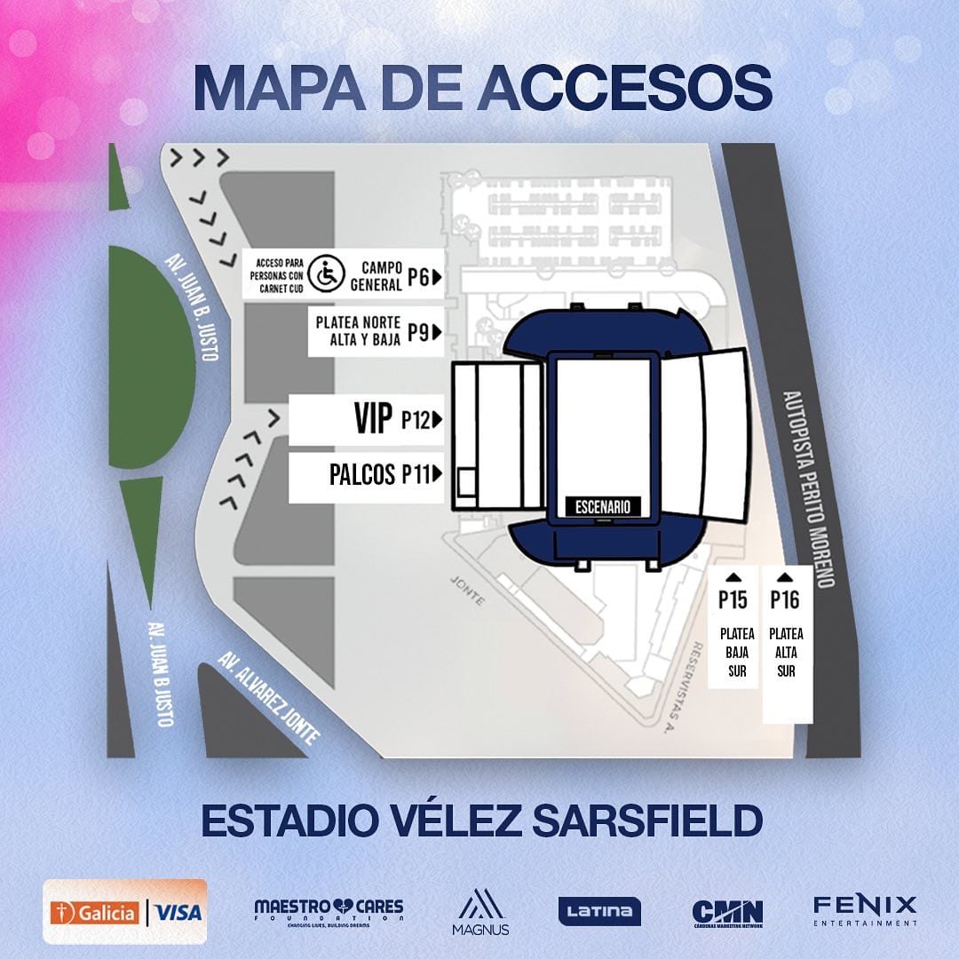 Accesos para el show de Marc Anthony en Vélez