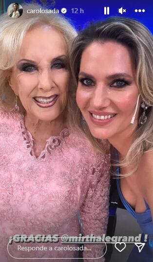 Carolina Losada junto a Mirtha Legrand.