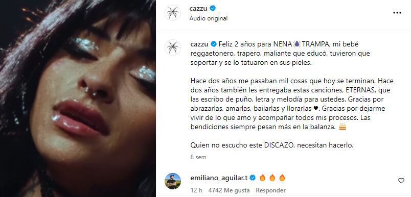 Emiliano, el hermano de Ángela Aguilar, mostró su apoyo a Cazzu