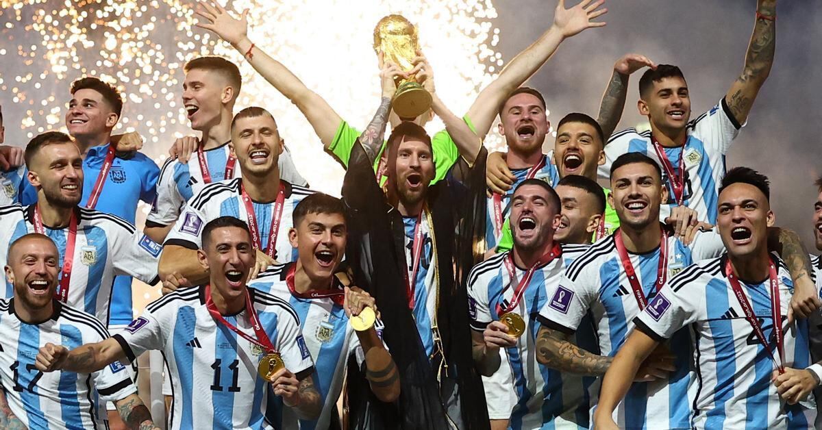 Lionel Messi y sus compañeros de la Selección Argentina.