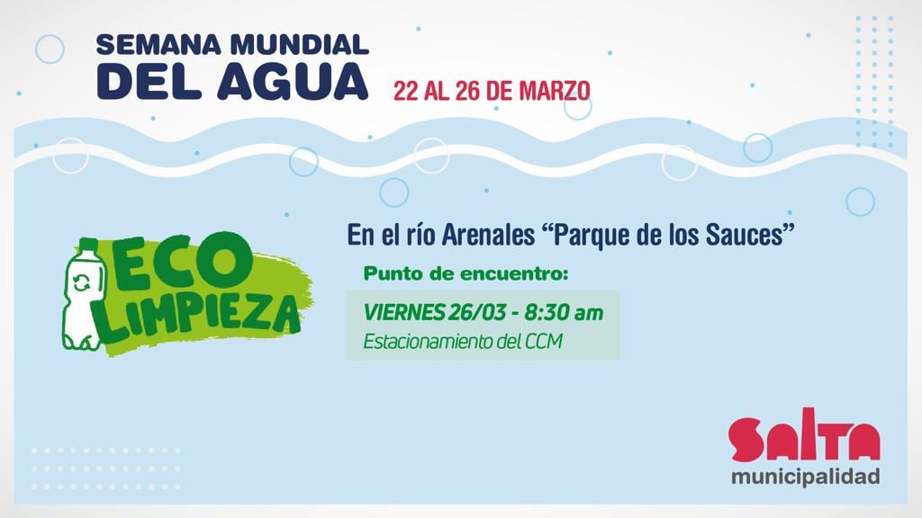 Abrieron las inscripciones para el evento del viernes 26 de marzo, en el contexto de la Semana Mundial del Agua.