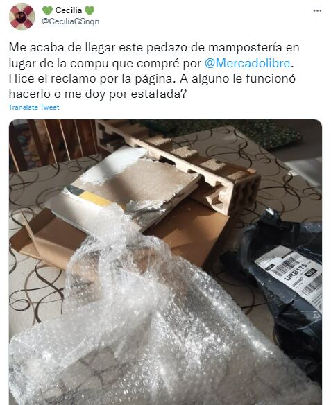 Compró una computadora por Internet, pero lo que le llegó fue una estafa.