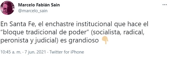 El director del OI volvió a disparar contra sectores del peronismo, el Frente Progresista y la Justicia.