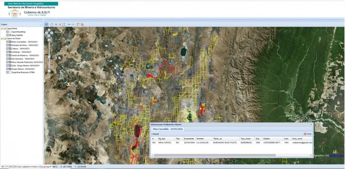En la reciente actualización del catastro minero se incorporó los domicilios legales y correos electrónicos de los titulares de pedimentos, a fin de garantizar la transparencia.