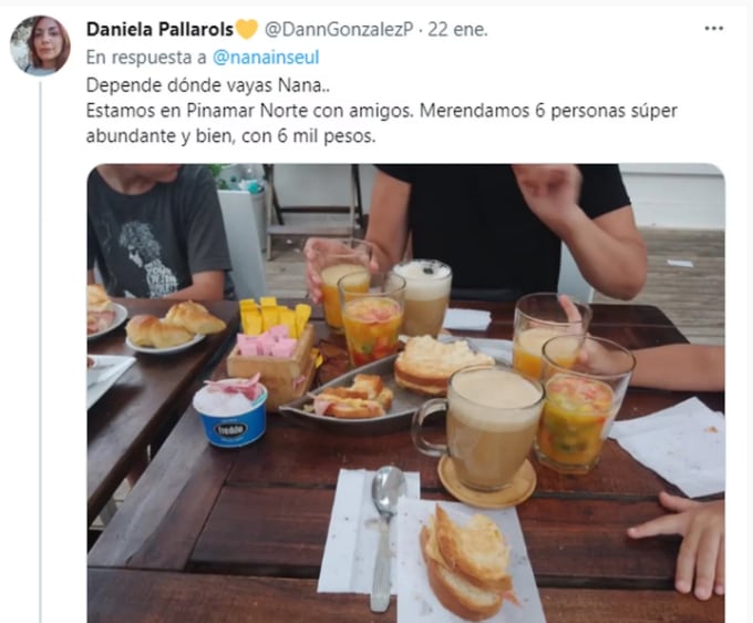 Las críticas que recibió la usuaria por el desayunó que pidió.