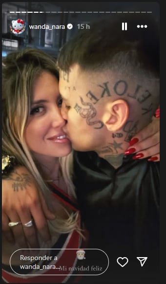 La romántica Navidad de Wanda Nara y L-Gante