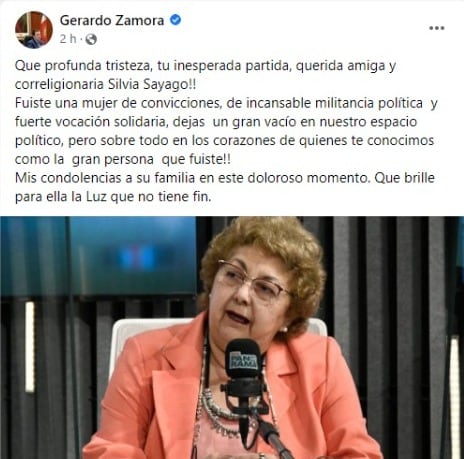 Silvia Sayago tenía 66 años.