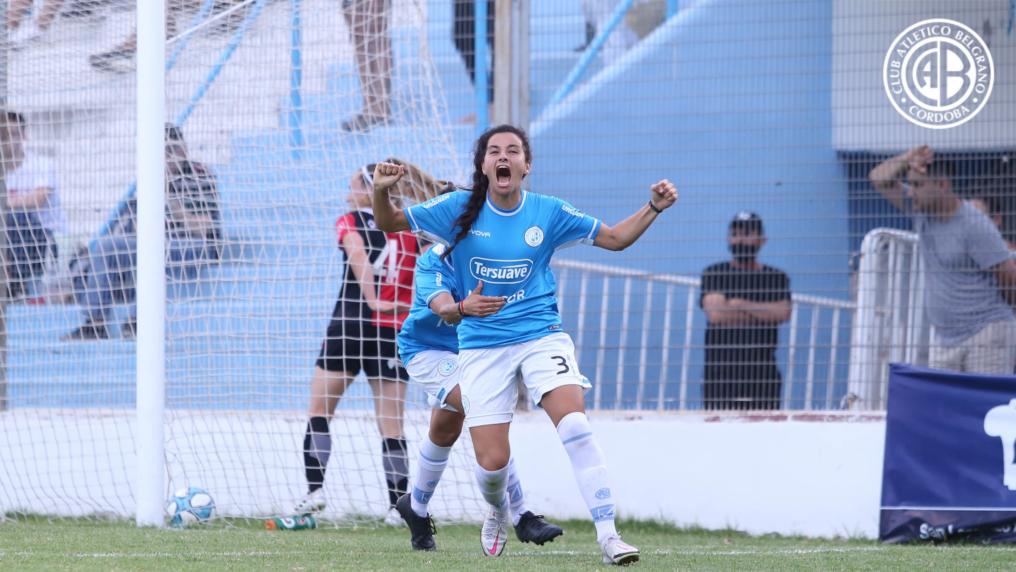 El gol decisivo, el que marcó Mariana Sánchez, para el 3-2 de Belgrano ante Newell's por el ascenso a la B de la AFA. (Prensa Belgrano)