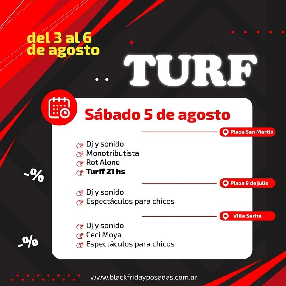 Intenso movimiento en Posadas por el festival de descuentos y grandes expectativas por el show de Turf