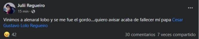 El tuit de la hija del hincha fallecido