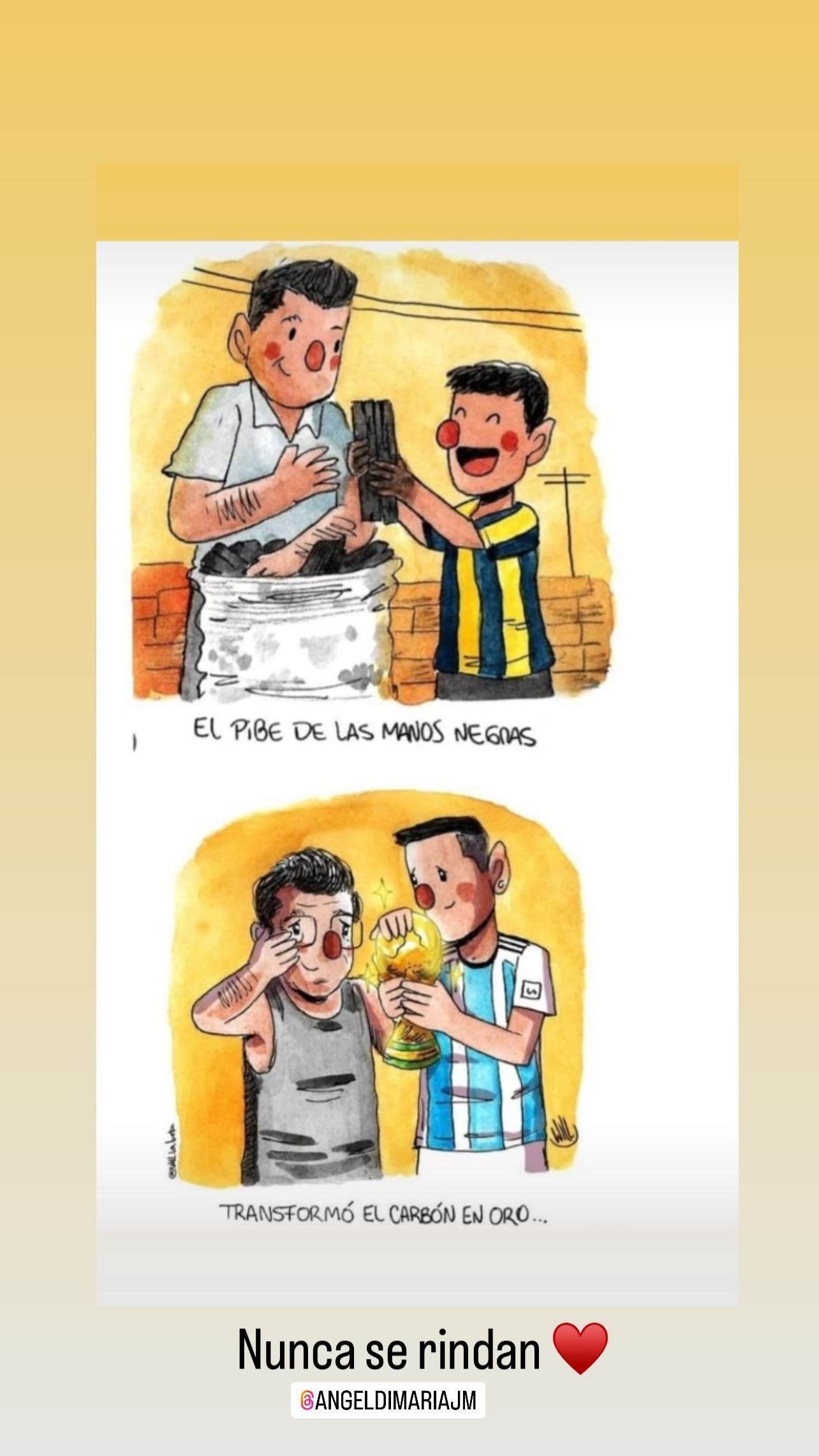 La caricatura sobre Di María y el mensaje de Jorgelina