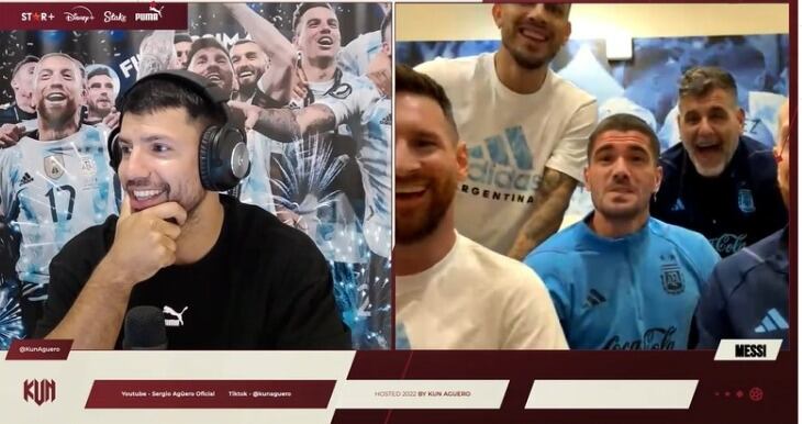 De Paul y Paredes en el stream del Kun Agüero.