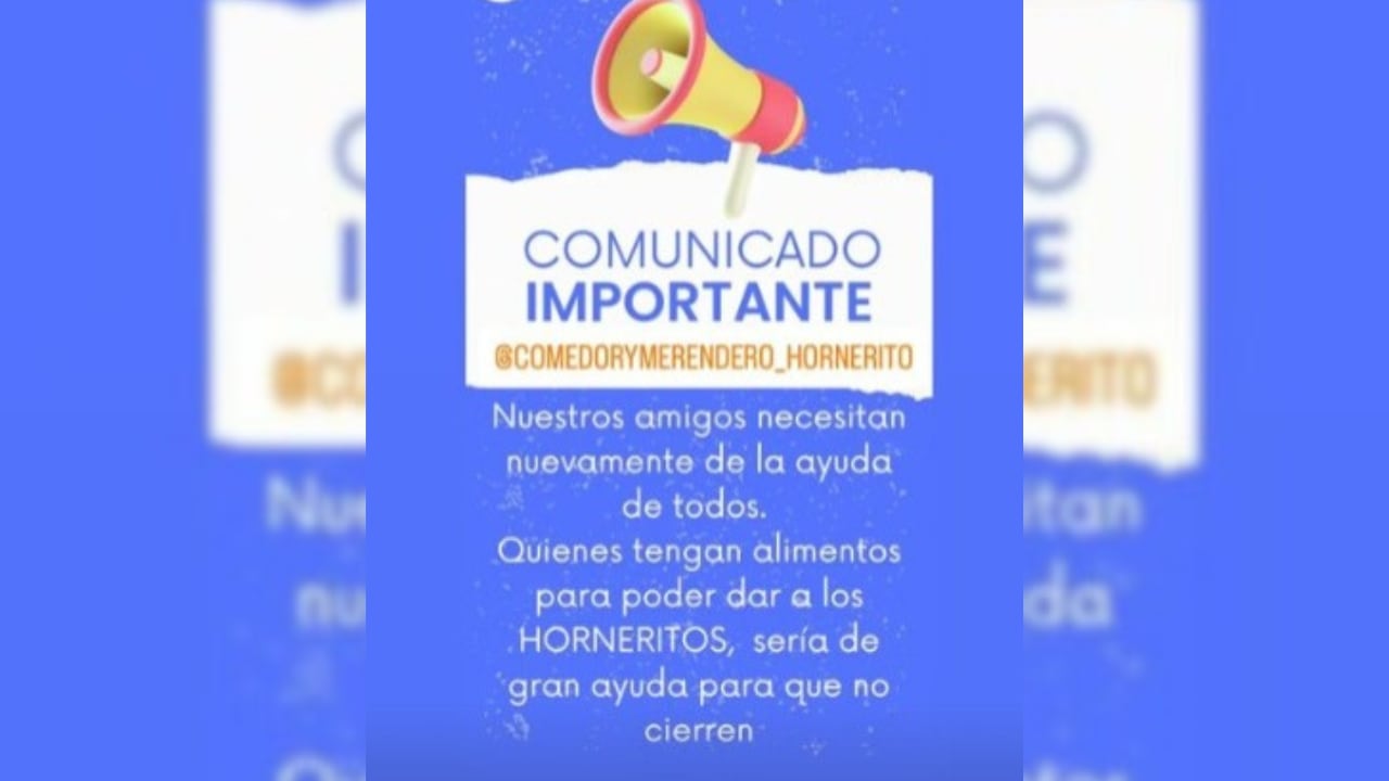 El Comedor Los Horneritos necesita la ayuda de todos los mendocinos.