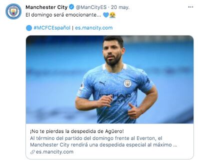 Manchester City prepara la despedida del Kun Agüero.