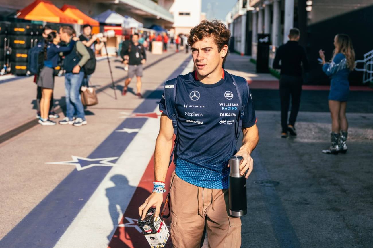 Franco Colapinto ya está en Austin para la disputa del Gran Premio de Estados Unidos. (@WilliamsRacing)