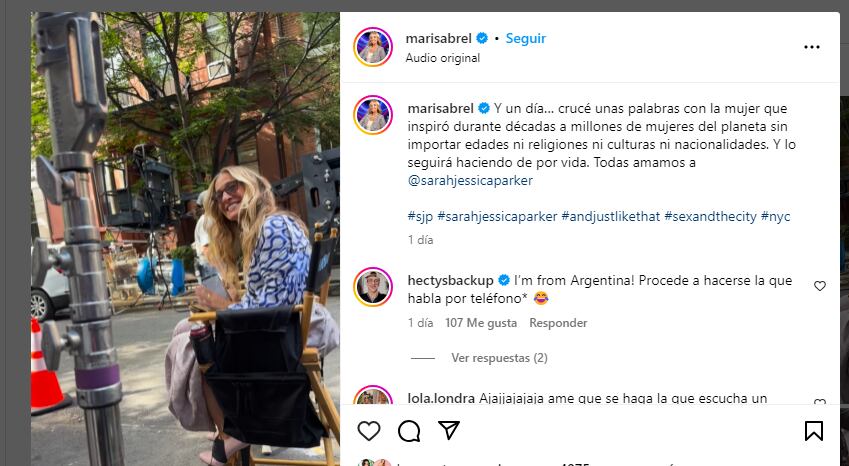 Marisa Brel se encontró con Sarah Jessica Parker