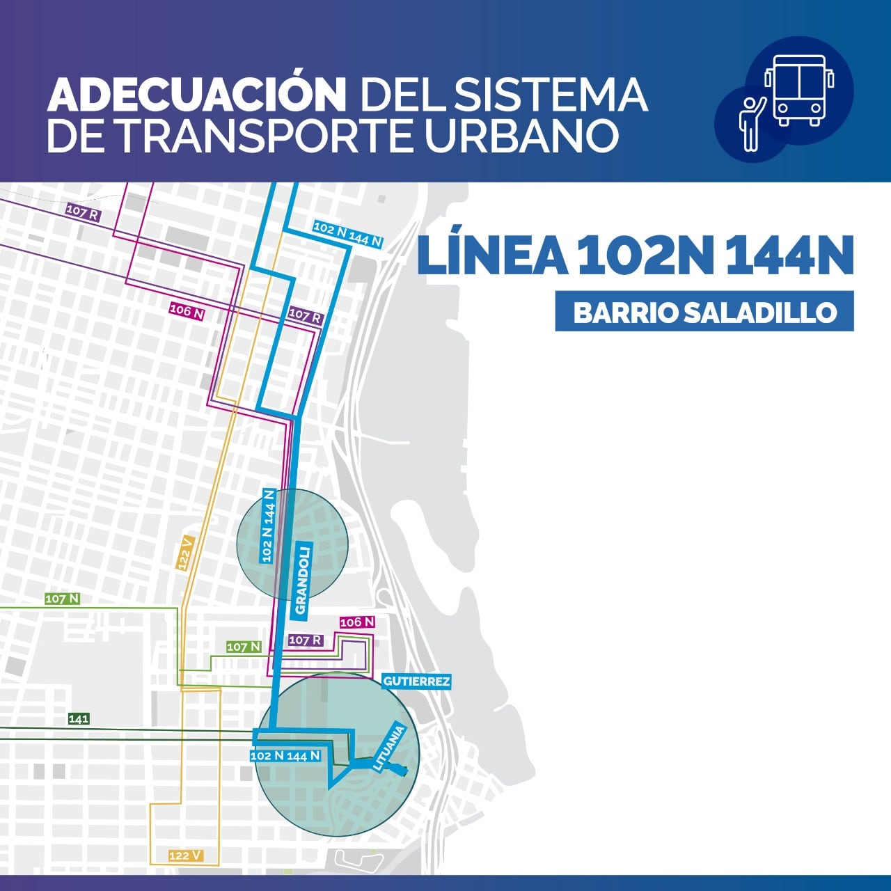 El trayecto de la 144 se extendió para llegar hasta el extremo sur de la ciudad. (@movilidadros)