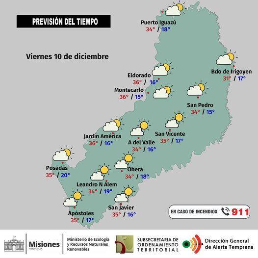 Viernes con cielo nublado y posibilidad de lluvias para el fin de semana en la provincia.