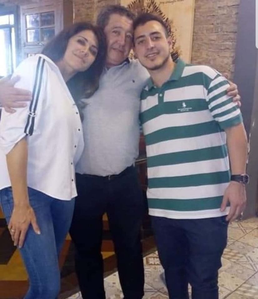 Pamela David junto a su padre y su hermano fallecido, Franco.