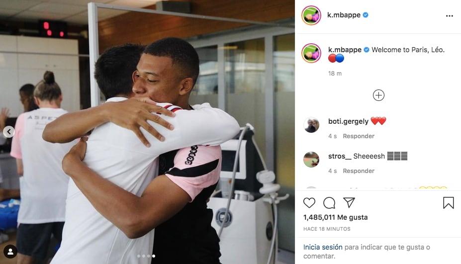 El sentido abrazo de Kylian Mbappé y Lionel Messi en el entrenamiento de PSG.