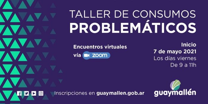 Flayer Taller de consumos problemáticos.