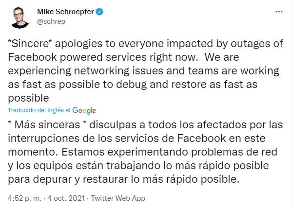 La explicación de Mike Schroepfer.