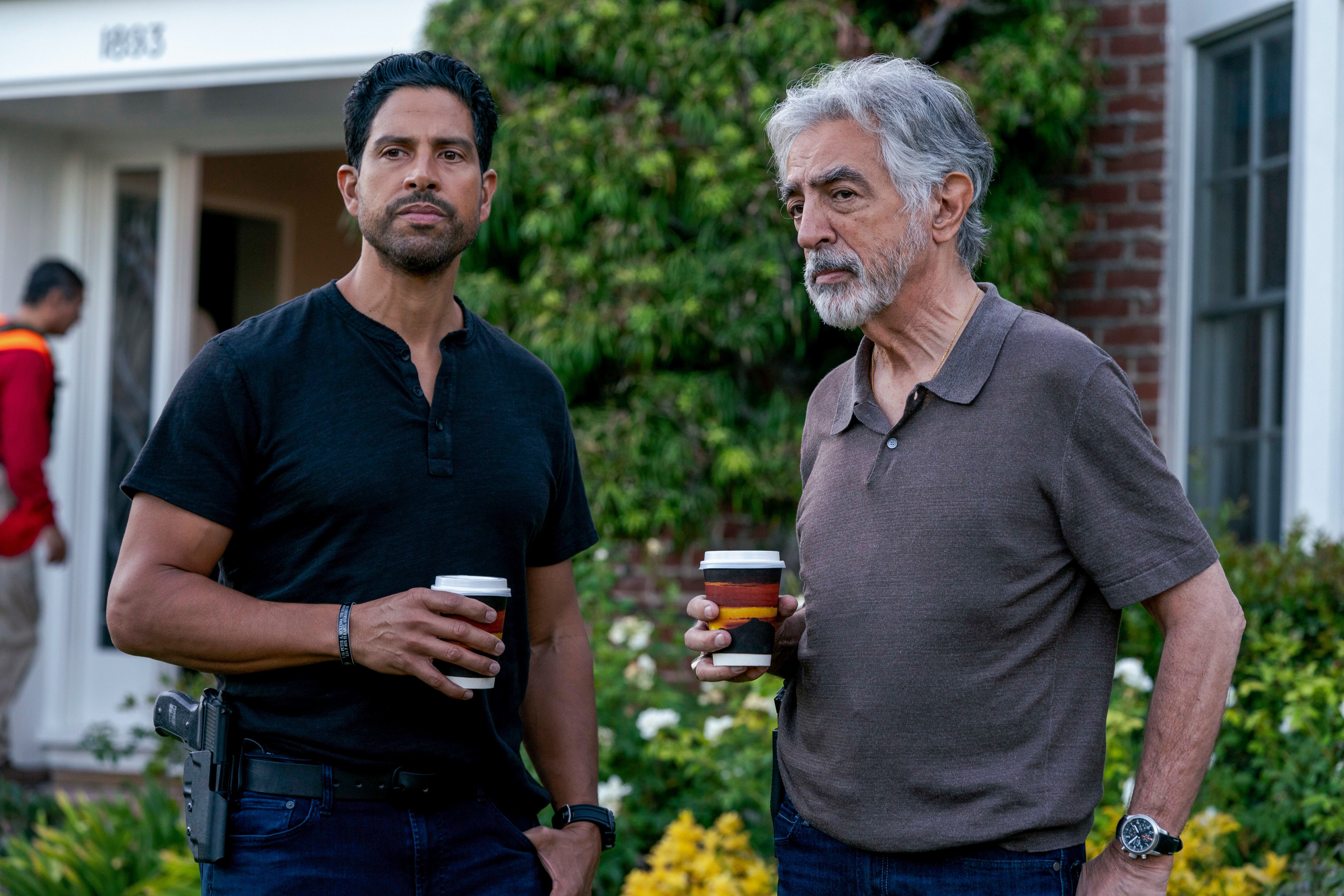 CRIMINAL MINDS: EVOLUTION - "Just Getting Started" - Adam Rodriguez as Luke Alvez and Joe Mantegna as David Rossi in Criminal Minds: Evolution, episode 1, season 16 streaming on Paramount+, 2022.  Photo Credit: Michael Yarish /Paramount+