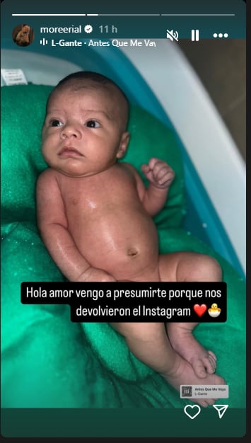 More Rial festejó el primer mes de Amadeo y mostró a su hijo