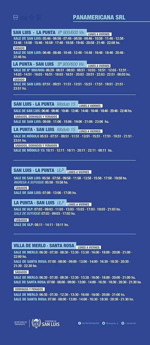 Transporte interurbano de San Luis: nuevas frecuencias