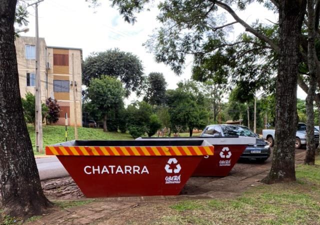 Oberá: el municipio instaló volquetes para residuos plásticos y chatarra