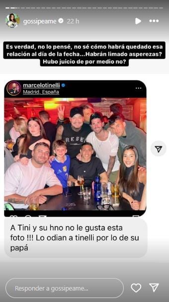 La familia Tinelli con Rodrigo De Paul