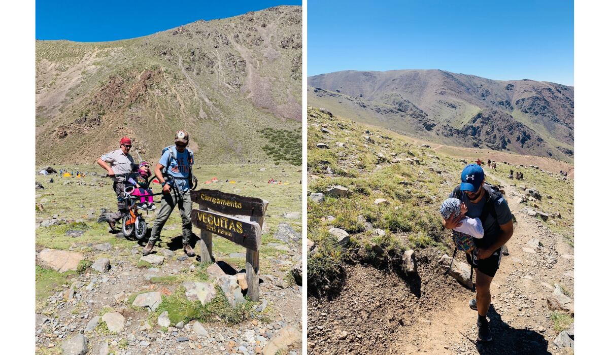 Olivia y Santiago, los primeros niños con discapacidad motriz en realizar el trekking del campamento Veguitas