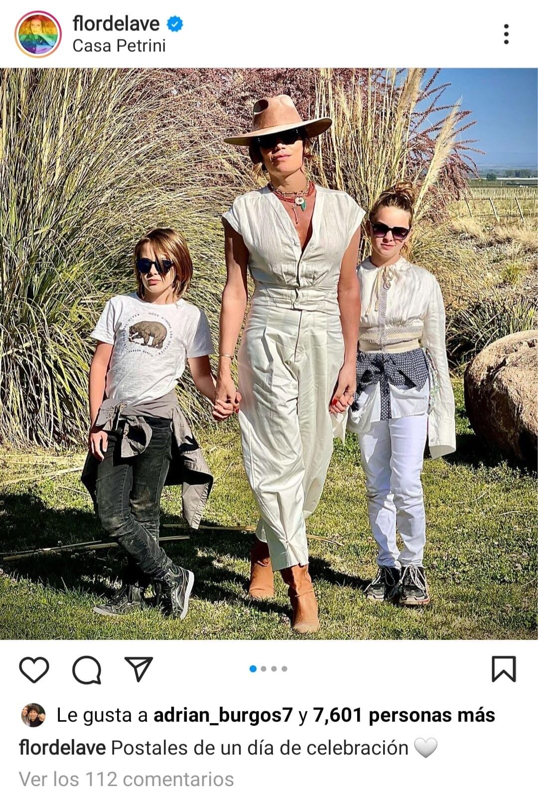 Florencia de la V visitó Mendoza junto a su familia.