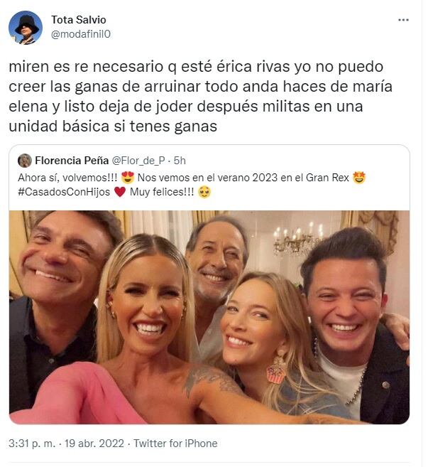 La reacción en las redes por la ausencia de Érica Rivas