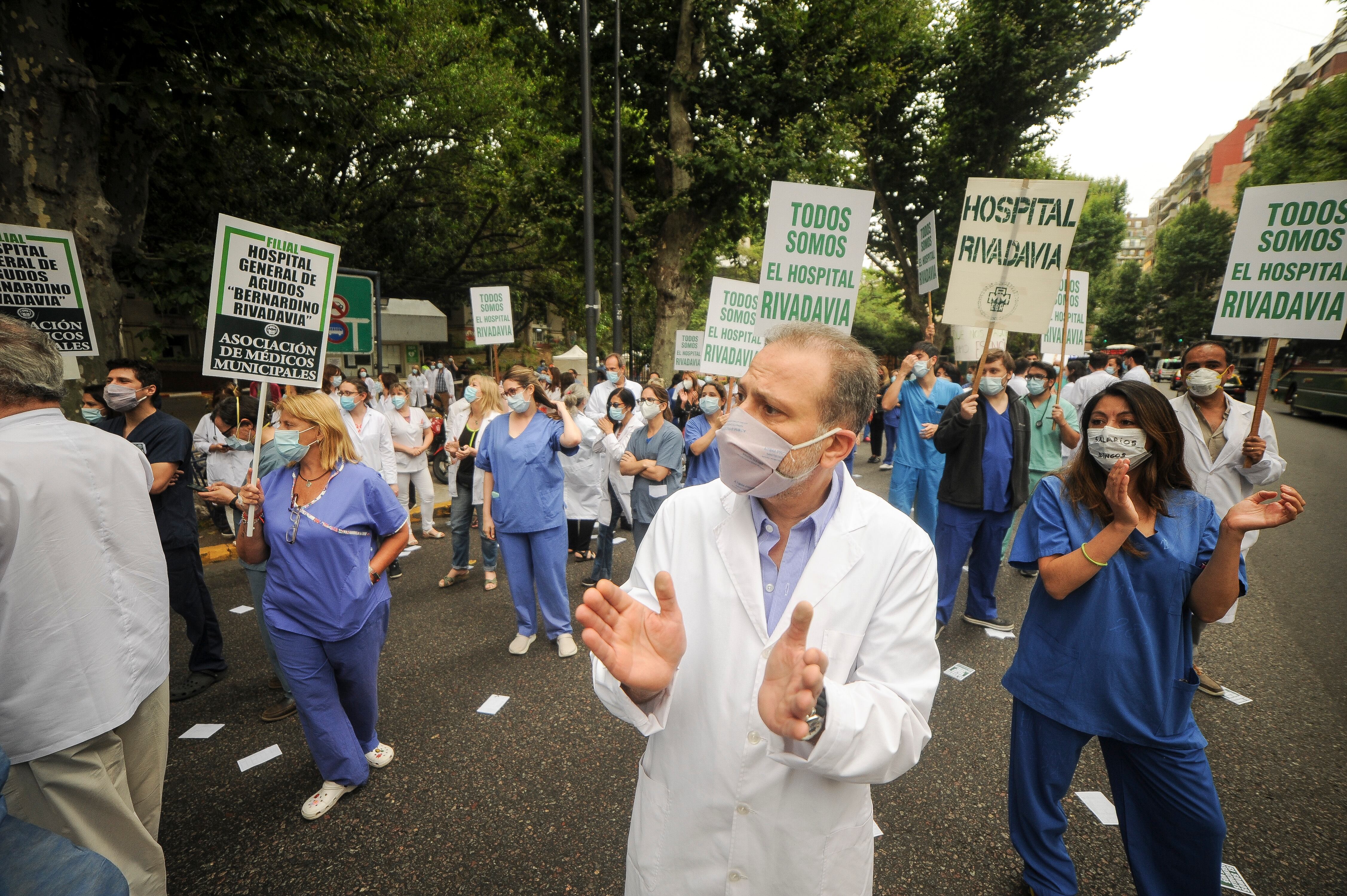 Paro de 36 horas en el Hospital Rivadavia. (Foto Federico Lopez Claro)