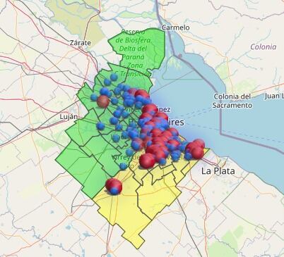 El mapa de los cortes de luz en el AMBA.