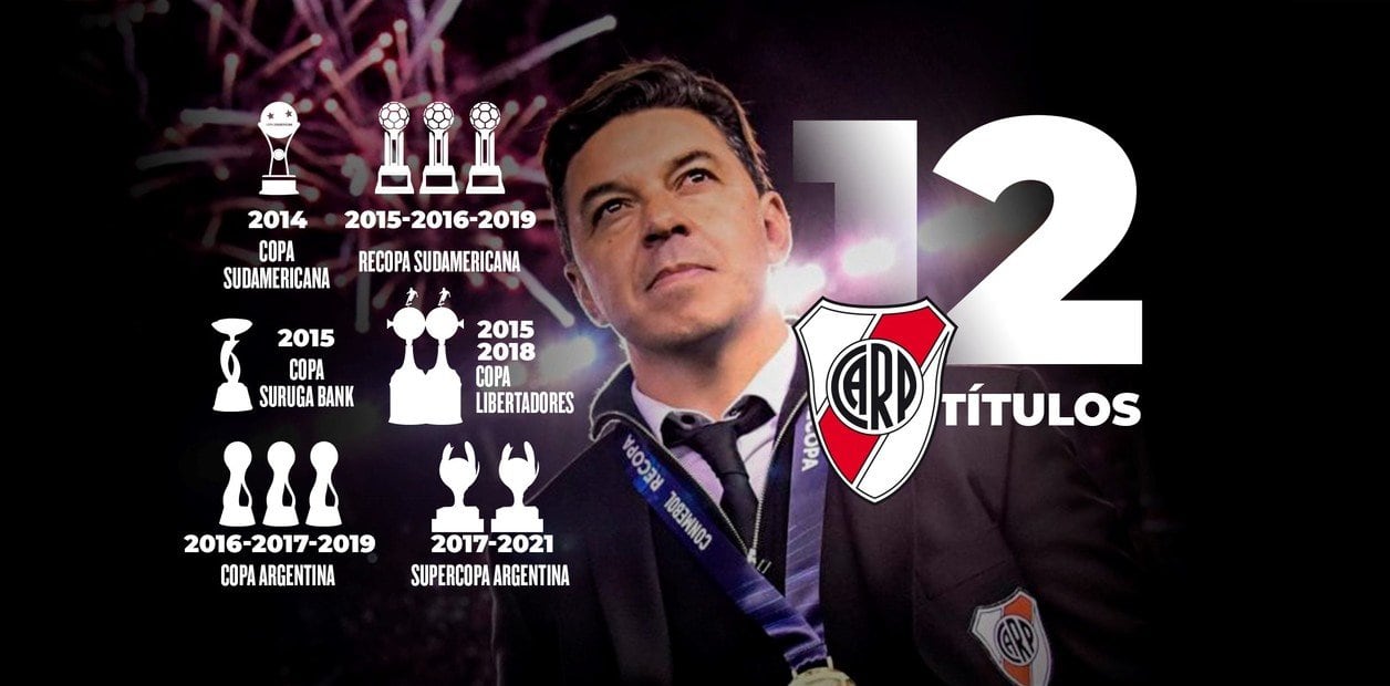 Marcelo Gallardo ganó 12 títulos como entrenador de River. / Gentileza.